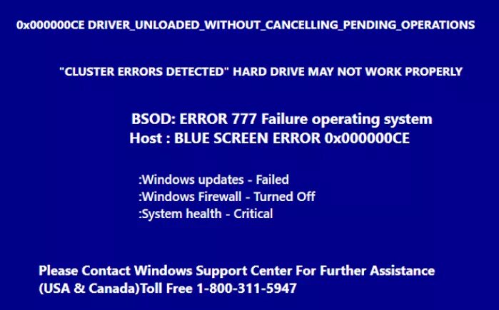 Fail to operate. Error 777. Windows ce Error BSOD. Ошибка 777. Эррор детектед.