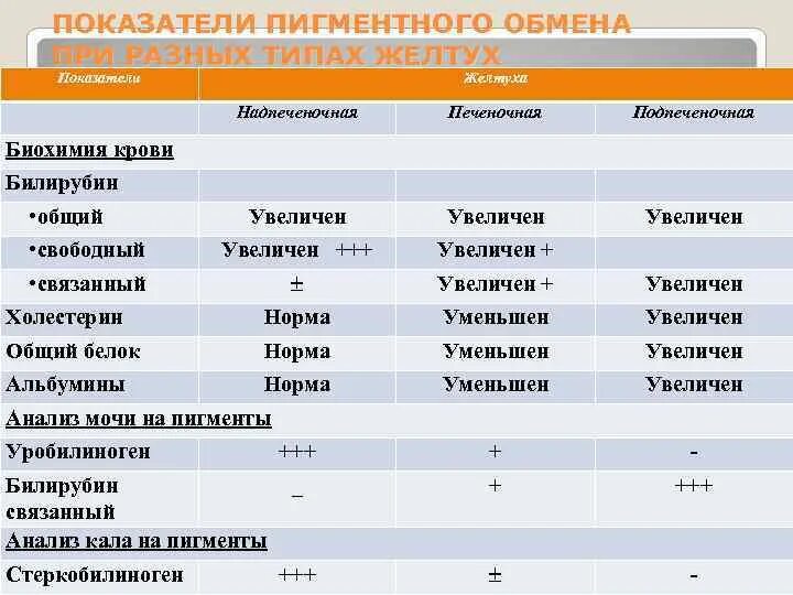 Фракции билирубина при желтухах