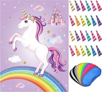 Amazon.com: Outus Pin The Horn on Unicorn Pin The Tail on Unicorn.