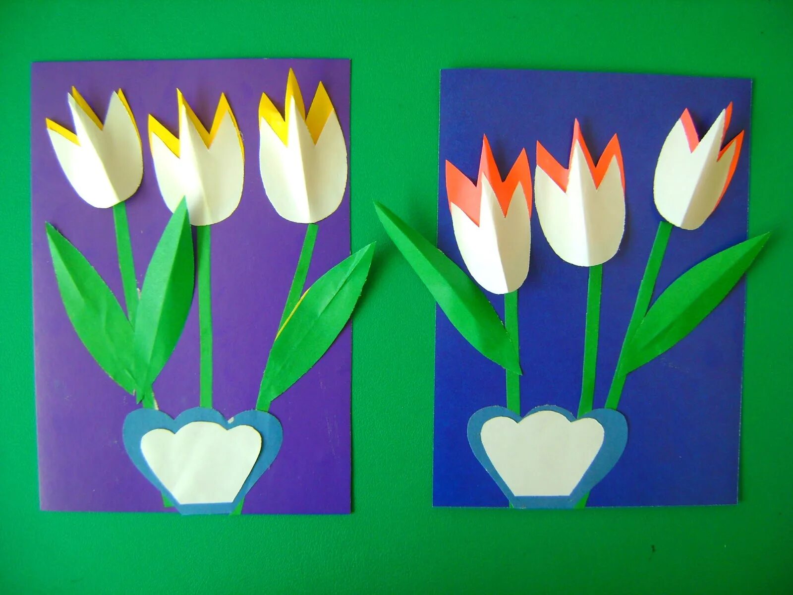 тюльпан из цветной бум. тюльпан из цветной бумаги для детей. тюльпаны аппликация из бумаги. цветы.