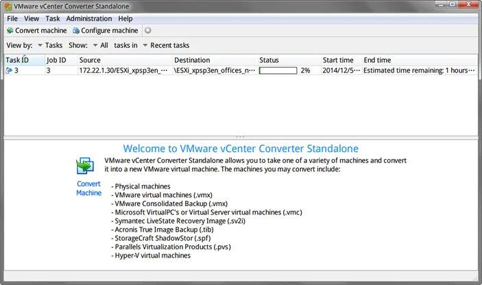 Vmware standalone. Vcenter converter standalone. vmware converter скорость.