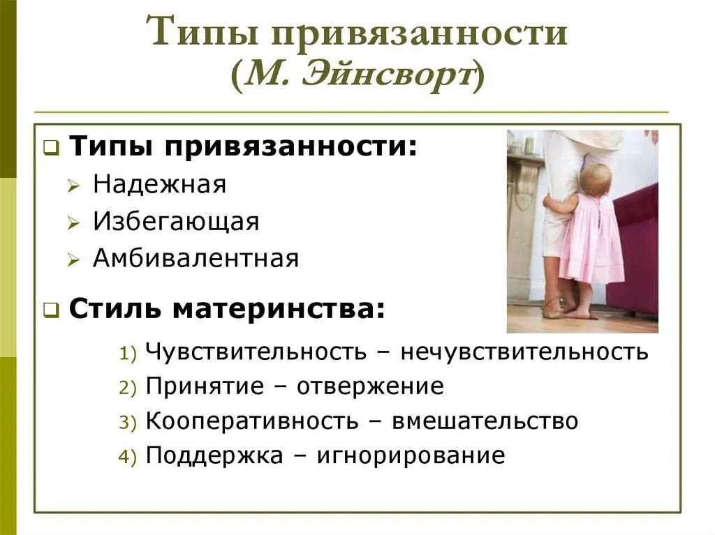 Стили привязанности. Тип привязанности по м.Эйнсворт. Типы привязанности в психологии у детей. Привязанность типы привязанности.