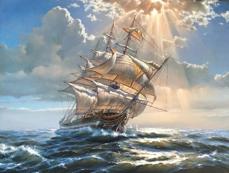 Pin by Sergio Jiménez Figueroa on Piratas! Landscape paintings, Ship paintings, 