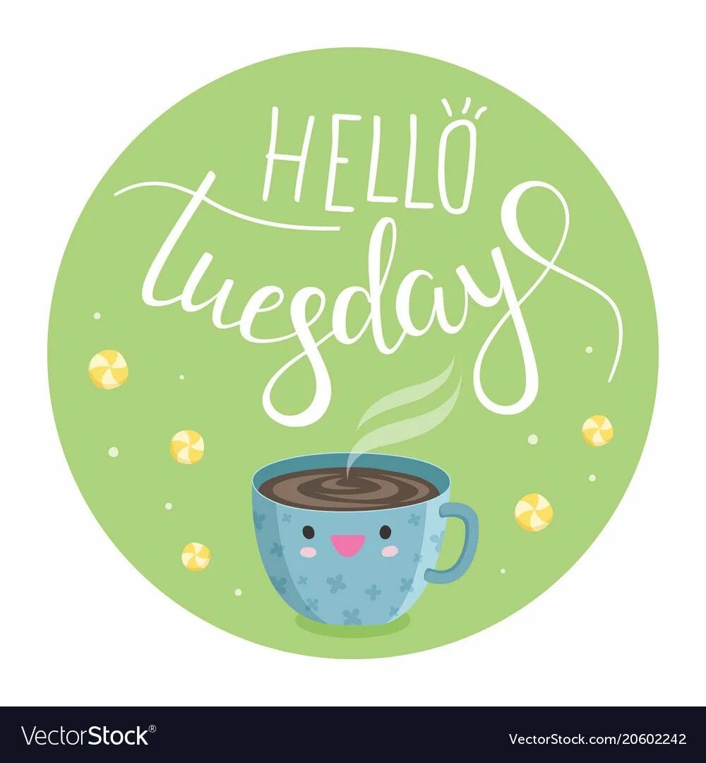 Hello vector. Hello tuesday. привет вторник. hello illustration. привет вектор.