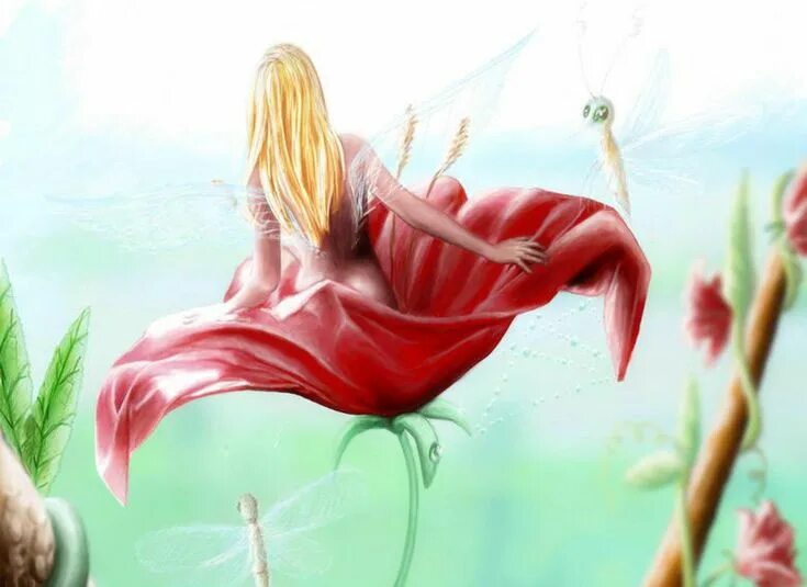 Дева и цветы. Цветы для женщины. фея на цветке. девушка-цветок фэнтези. феечка в цветах.