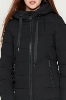 Длинные черные зимние куртки женские