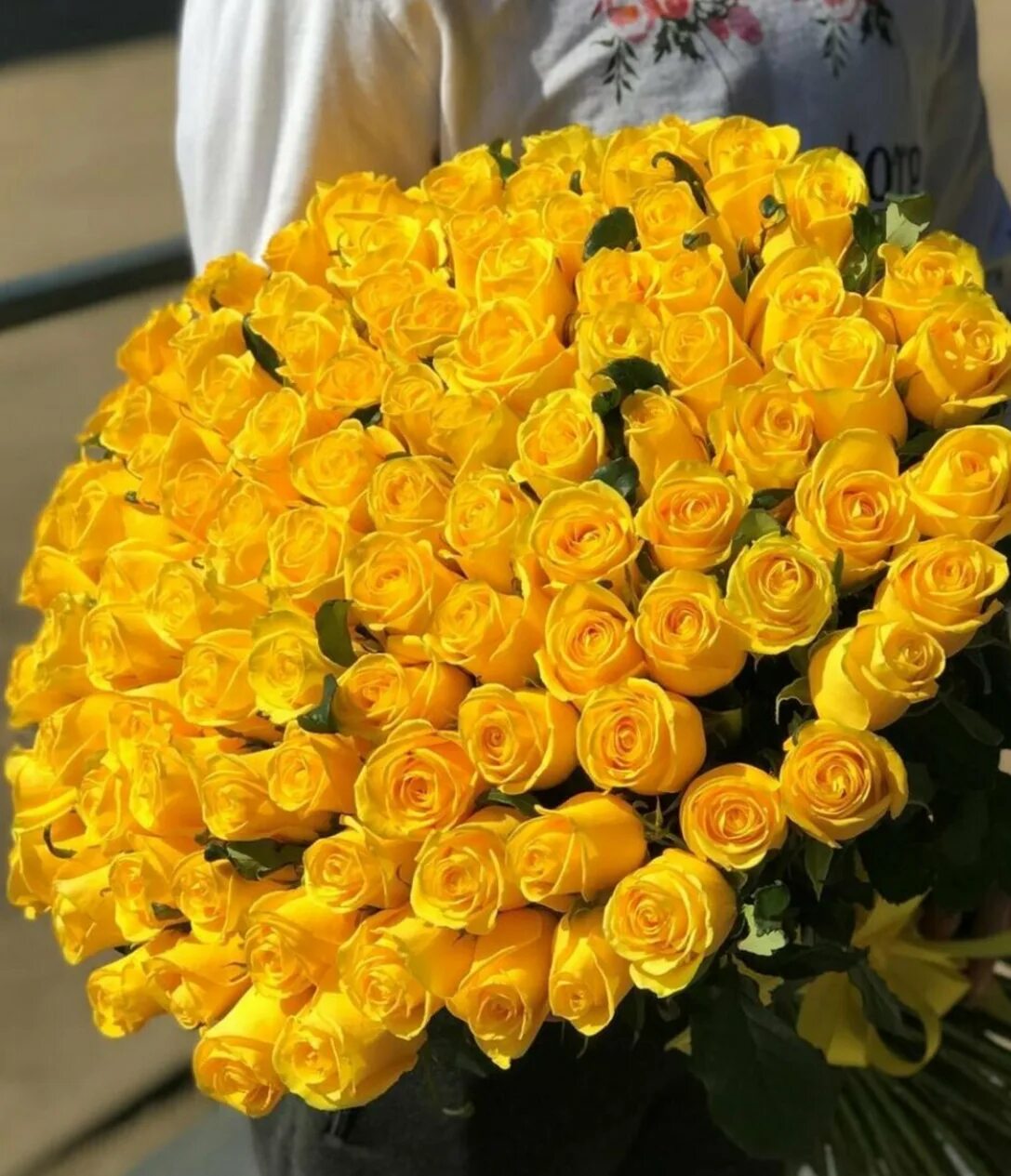 Огромные желтые букеты. Желтые розы Эквадор.