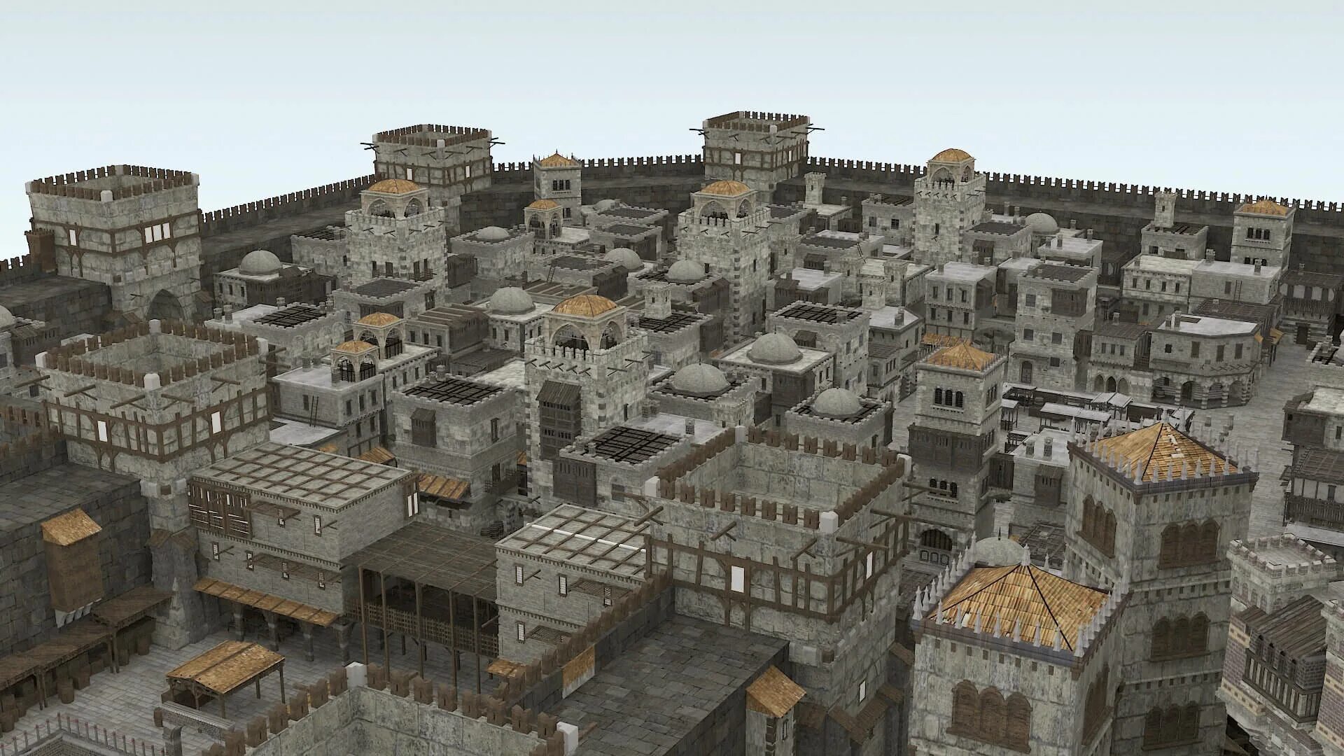 Medieval buildings 3d Set. Medieval buildings 3d model. Medieval buildings models.