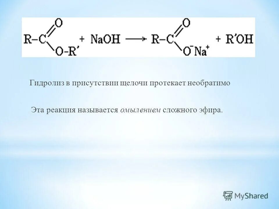 При гидролизе жиров в присутствии щелочей образуются. При гидролизе жиров в присутствии щелочей образуются