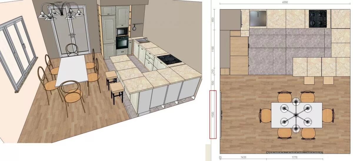 Кухня гостиная проект программа living room. sketch.
