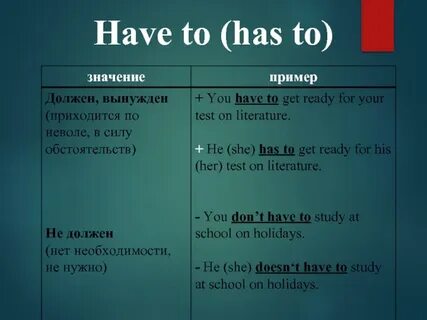 Have ro has to
