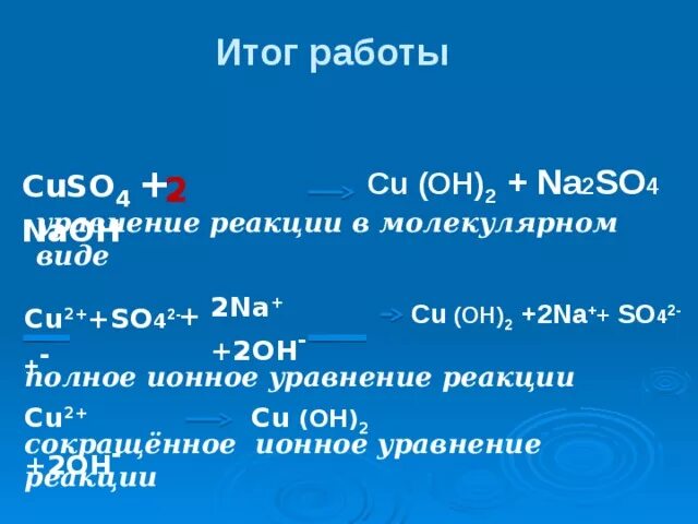 Na2so4 ионное уравнение. Cuso4+2naoh уравнение реакции. Cuso4 NAOH уравнение. Cuso4 NAOH реакция. Cuso4+NAOH уравнение реакции.