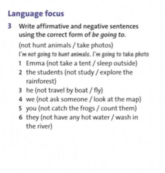 Making negative correct the ответы. Write affirmative and negative sentences