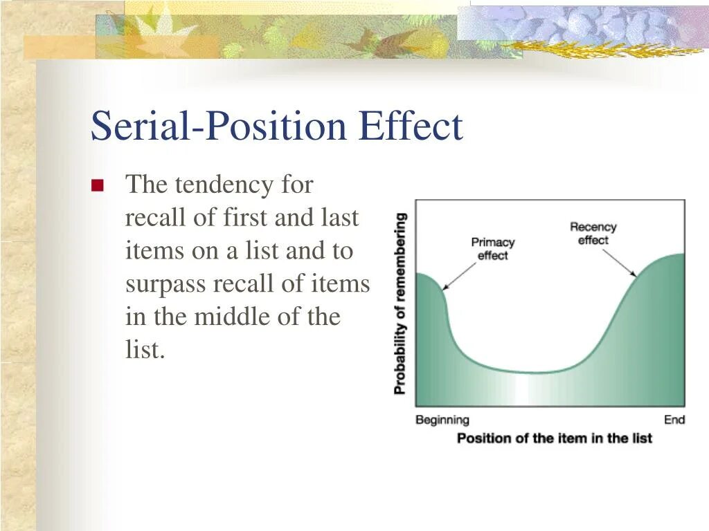 Position effect. Give positive effect.