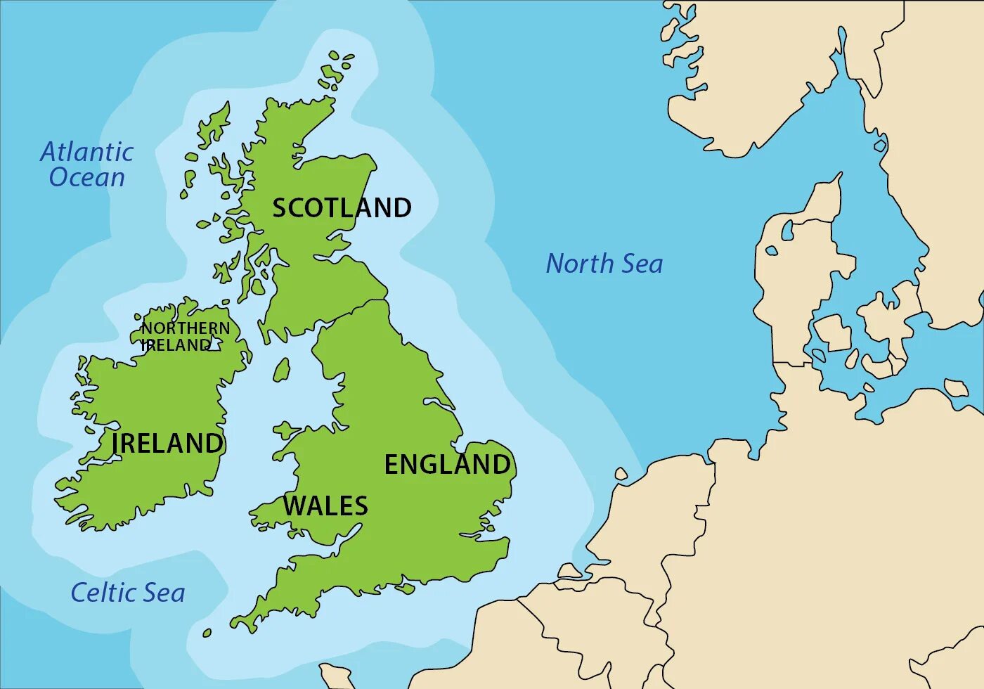 Seas of britain. Карта Ирландии и Великобритании. Карта королевства Великобритании и Северной Ирландии. Англия Великобритания Шотландия Ирландия. Британские острова географическая карта.