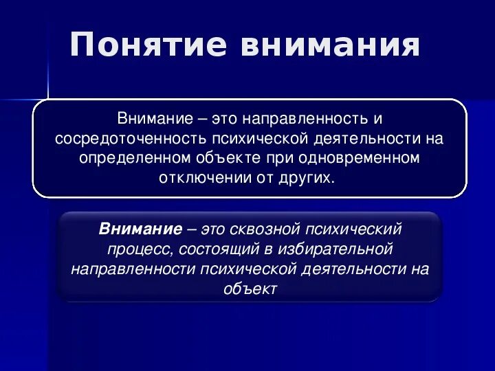 Основные понятия внимания