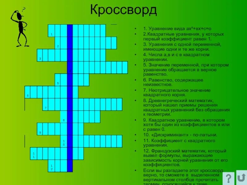 Кроссворд на тему квадратные уравнения. Кроссворд на тему уравнения. Кроссворд квадратные уравнения. Кроссворд по теме математика.