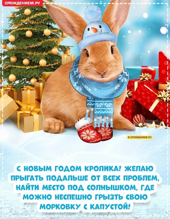 Год наступающего года 2025. Поздравление с наступающим. красивые новогодние открытки год кролика. открытка с новым годом год кролика. открытки с пожеланиями нового года с кроликом..