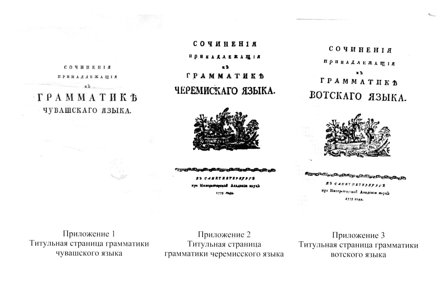 Грамматическое произведение. Сочинения принадлежащие к грамматике Черемисского языка. Грамматика Чувашского языка. Грамматика удмуртского языка.