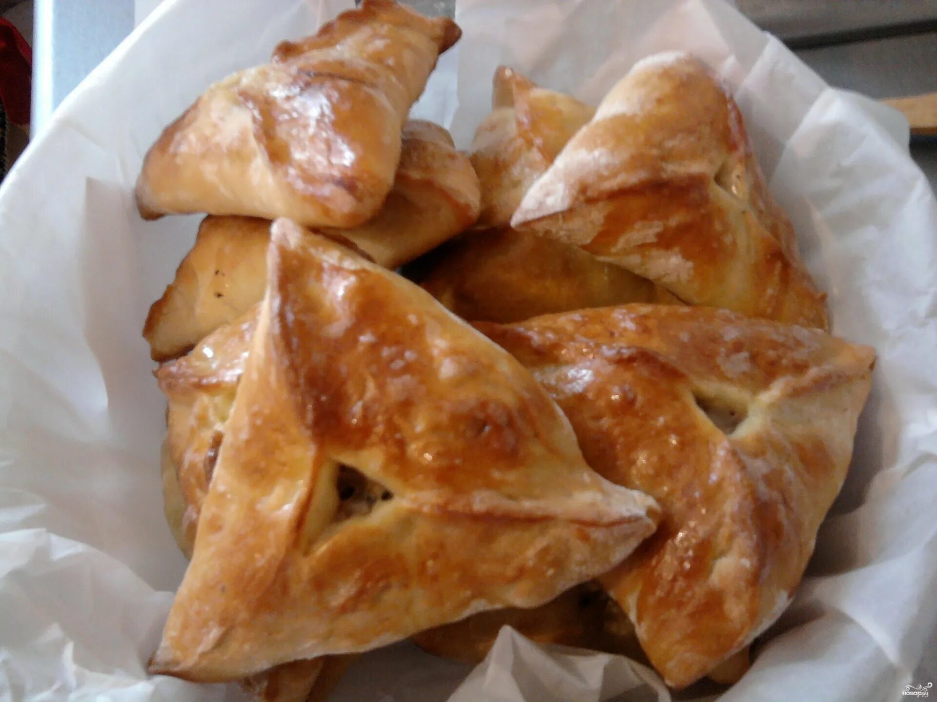 Тесто для треугольников с мясом и картошкой