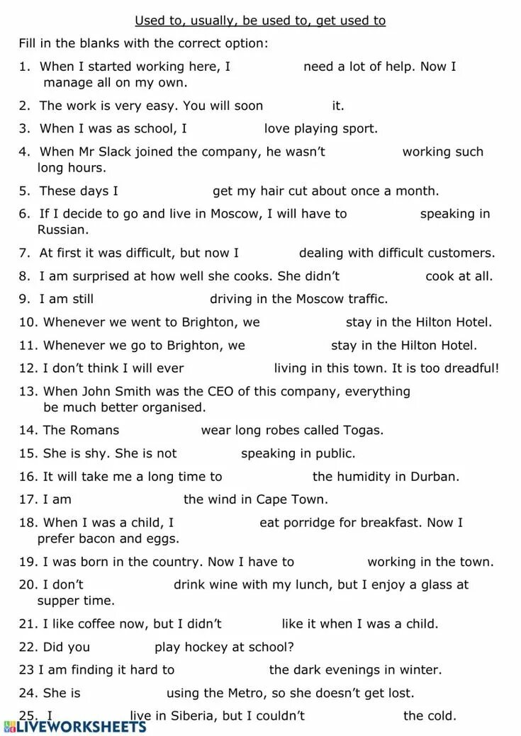 Used to get used to worksheets. Used to to be used to get used to упражнения. Be used to get used to Worksheets. Be used to get used to exercises. Used to be used to get used to Worksheets.