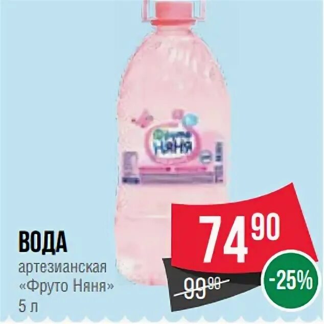 Вода фрутоняня 5 литров. Вода Фрутто няня 5л. ФРУТОНЯНЯ артезианская 5 л. Детская вода Спар. ФРУТОНЯНЯ вода 5 л.