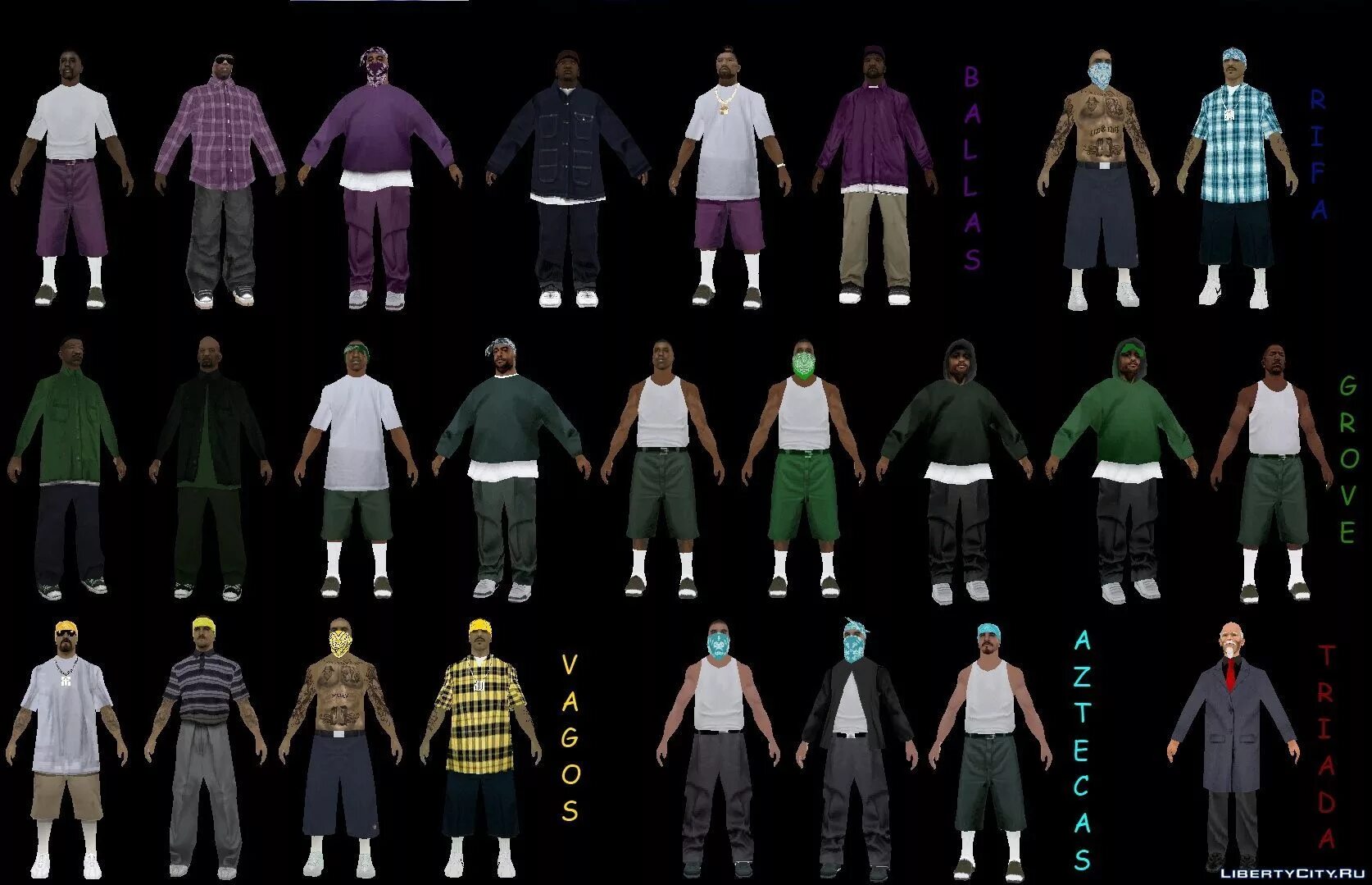 Skins added. Название банд в ГТА Сан андреас. GTA Сан андреас банды. Группировки в ГТА Сан андреас названия. ГТА Сан андреас fam3.