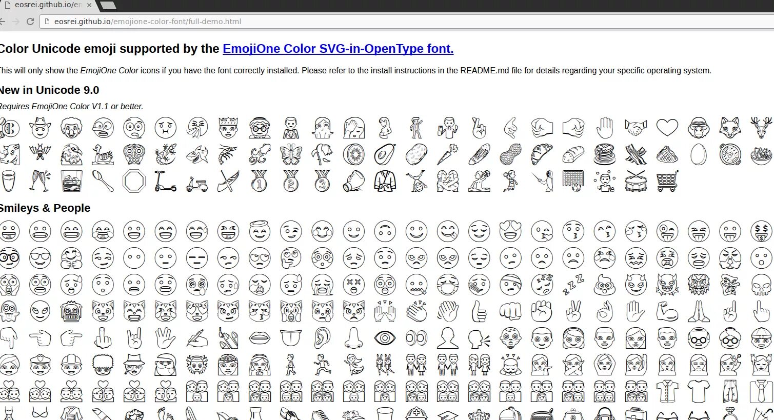 Apple color font