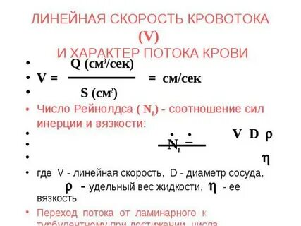 Линейная скорость кровотока