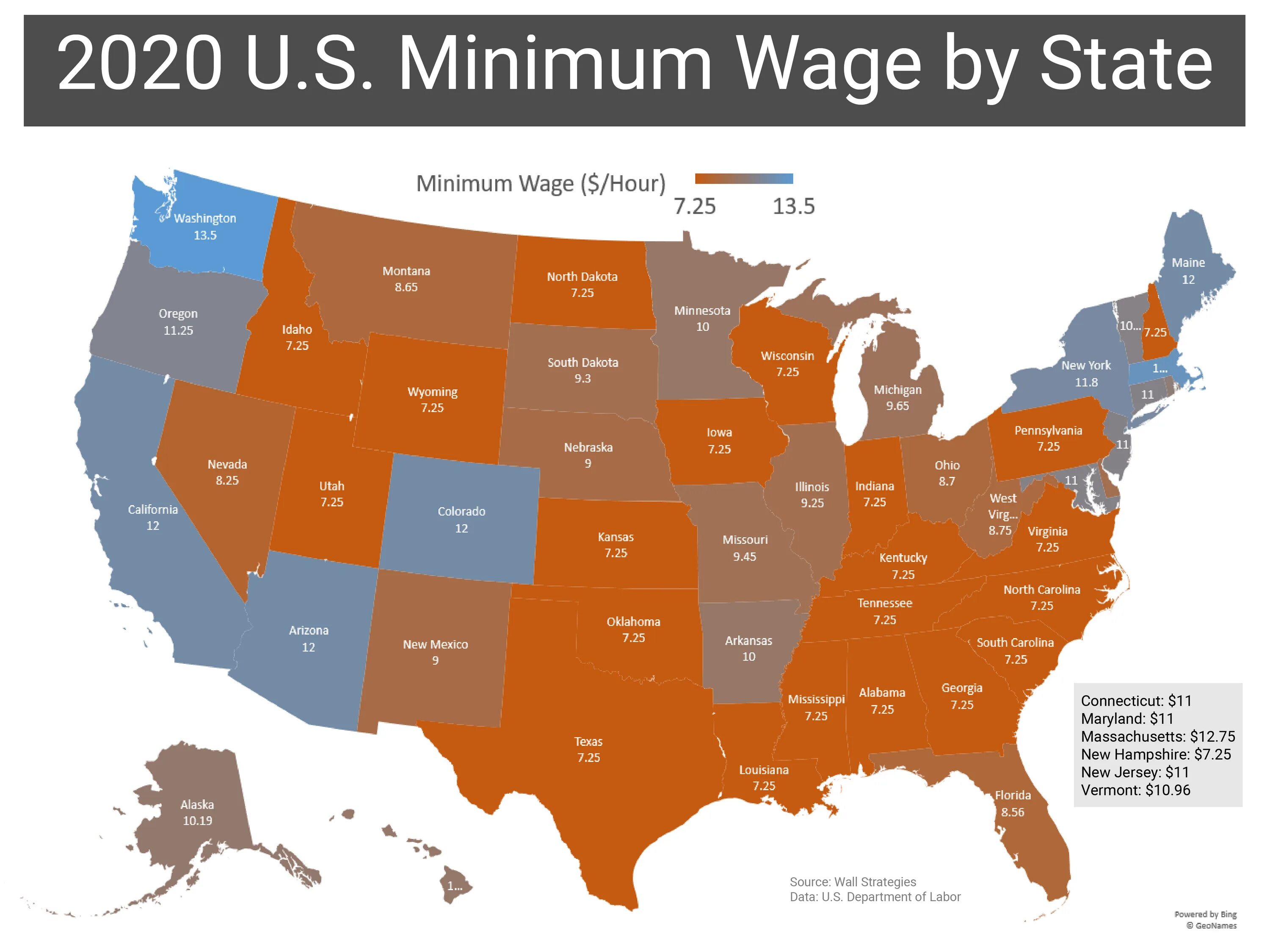 20 minimum wage. Minimum wage. usa minimum wage. minimum wage by states in usa 2025. minimum wage by states in america 2025.