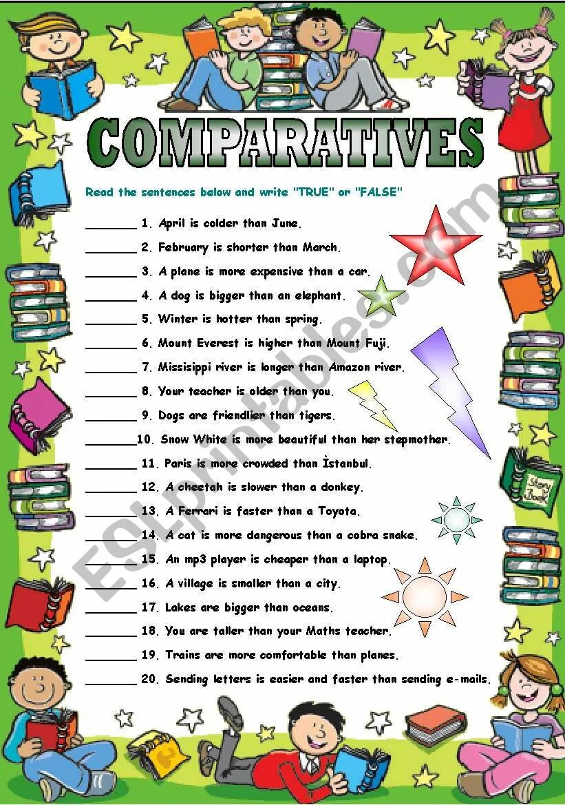 Comparatives esl. Comparatives Worksheets. Comparatives and Superlatives Worksheets. Comparison of adjectives exercises for Kids. Degrees of Comparison Worksheets 4 класс.