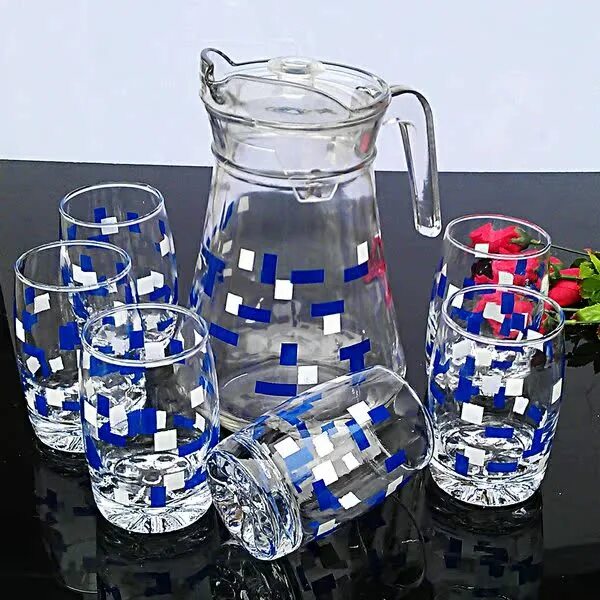 R. O. "идеал /431842" / 137268. Набор гусь-хрустальный винтаж eav25-3944/402 кувшин + стаканы 7 предметов. Набор со стаканами.