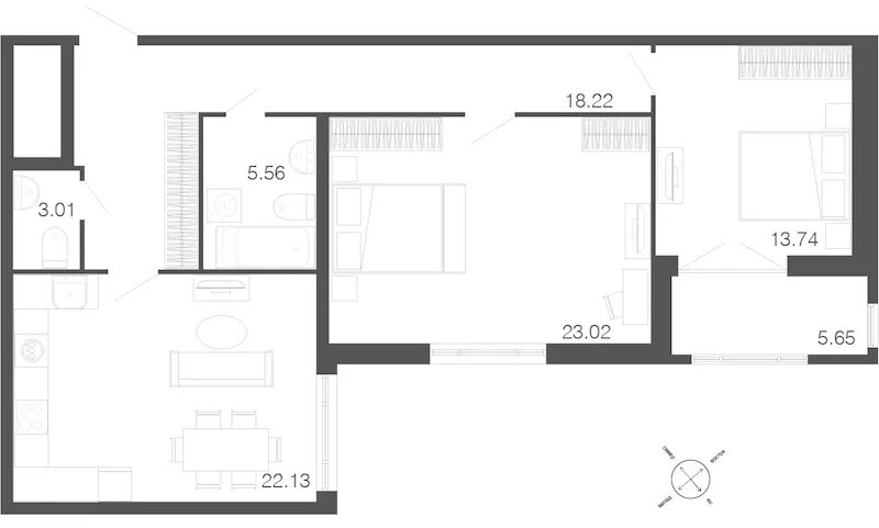 Сержанта мишина 6. 8 м² в жк «белая дача парк». 76 м2. Авиаконструкторов 44 корп 3 квартира 45 планировка. 76 м2.