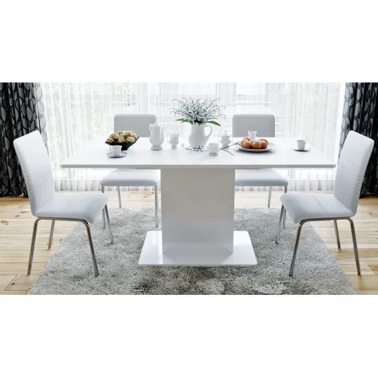 table salle a manger rectangulaire bois Mesa de comedor blanca, Comedores modern