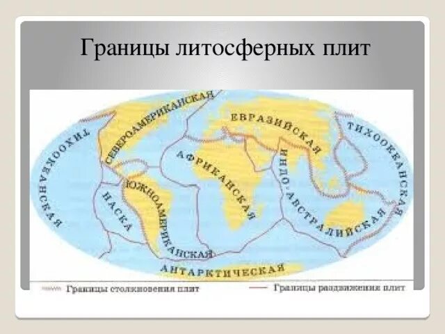 Какая из литосферных плит является крупной. Границы литосферных плит на карте. Карта границы литосферных плит география 5 класс. Литосферная плита это в географии.