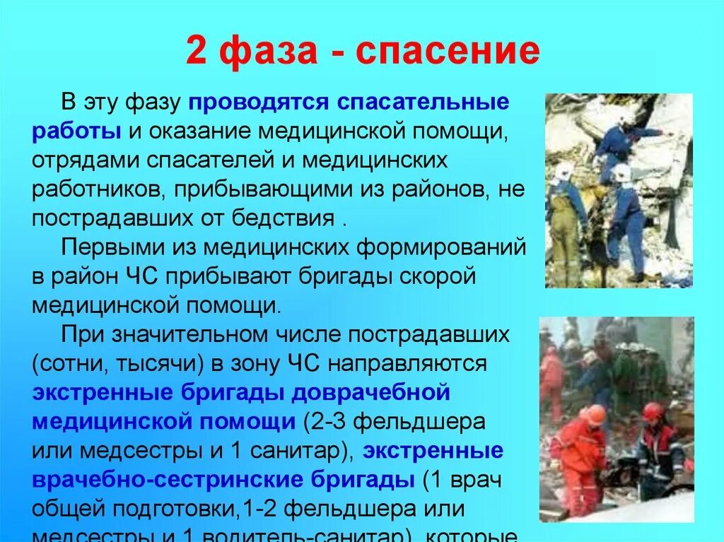 Фазы оказания помощи при чс. Фазы спасения при чс. фаза спасения при оказании медицинской помощи.