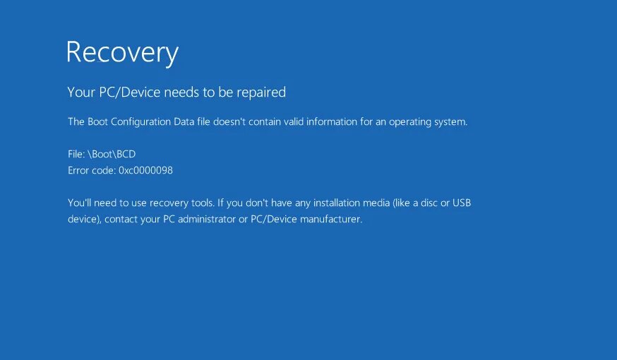 Boot recovery