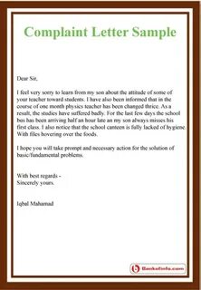 Complaint letter to hoa