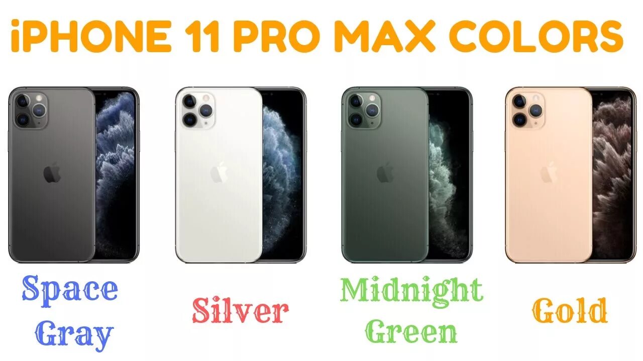 Каких цветов есть айфон 14 про. Айфон 11 Промакс цвета. Iphone 11 Pro Max расцветки. Iphone 11 Pro Color. Iphone 11 Pro Max Space Gray.