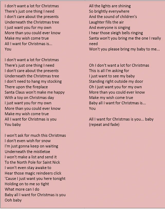 Плиз стей ай вонт ю песня. All i want for Christmas текст. All i want is you текст. All i want for Christmas is you. All i want for Christmas is you Lyrics.
