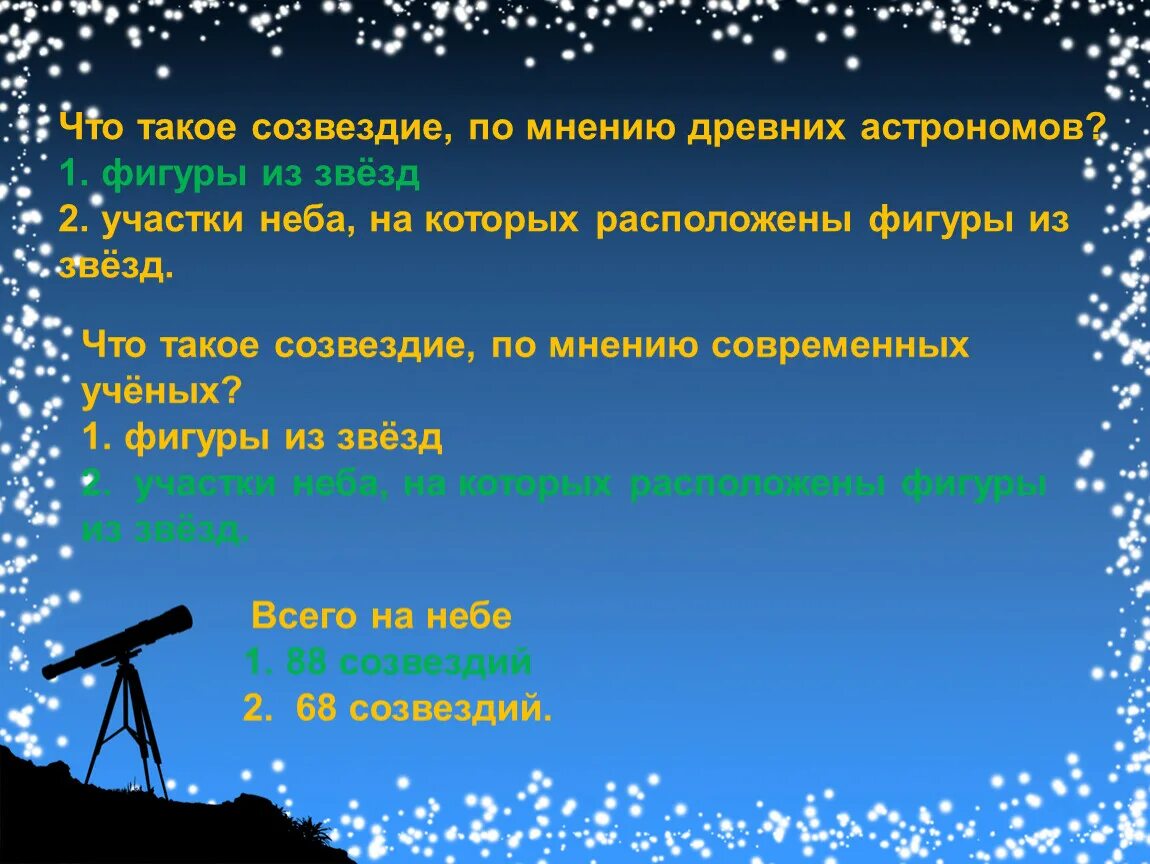 Презентация звездное небо весной 2 класс перспектива. Созвездие. Астеризм.