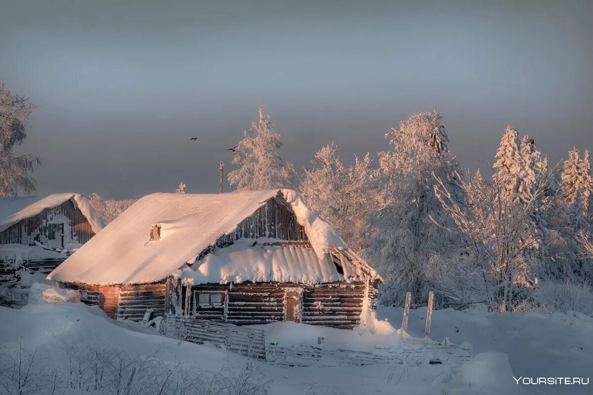 Дом снег фото