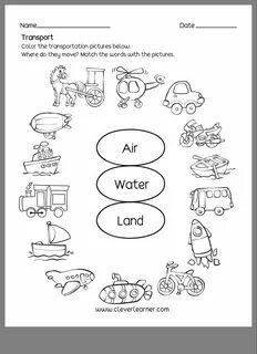 Transport worksheets for kids