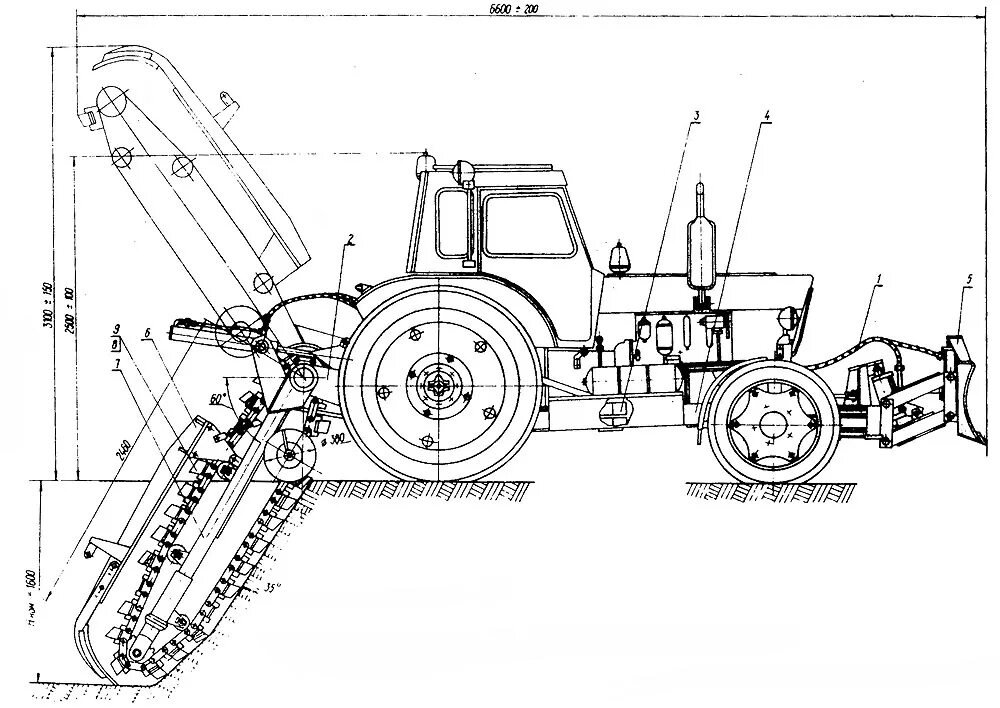 Трактор МТЗ-80 схема трактора. Экскаватор траншейный цепной ЭТЦ-165. Высота трактора МТЗ 82. ЭТЦ-165.