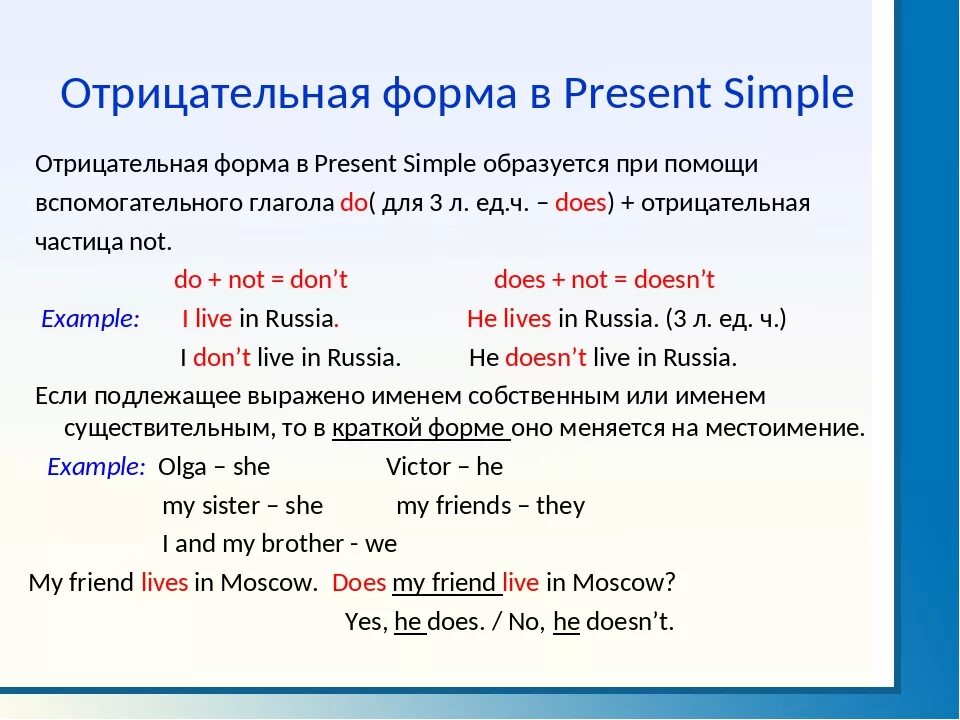 5 предложений презент симпл отрицательные. Предложения present simple в отрицательной форме. отрицательная и вопросительная форма present simple. отрицательные предложения в present simple. как образовать отрицательное предложение в английском.