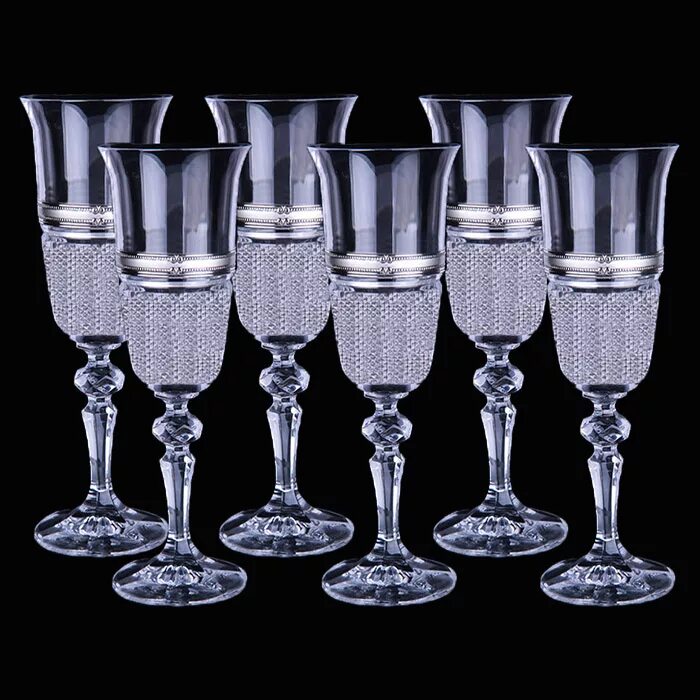 хрустальные бокалы для шампанского. хрустальные фужеры под шампанское. бокалы под хрусталь. хрустальные фужеры для шампанского. набор фужеров алка для коньяка 300мл 6шт 1si12/300 crystalex.