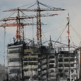 Строительство акварель
