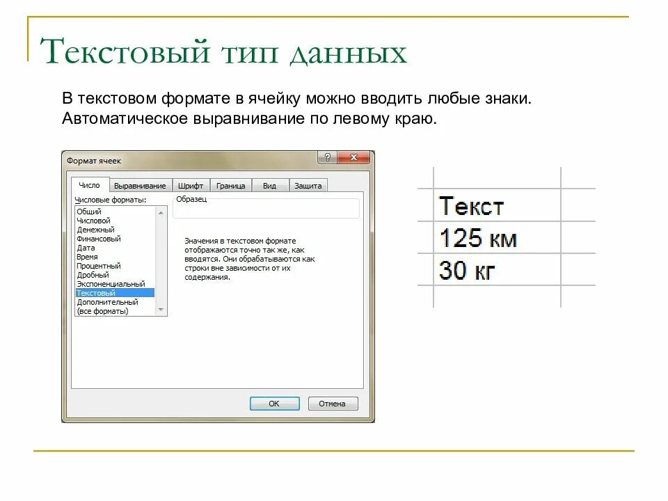 Текстовый формат данных в excel. Текстовый тип данных. текстовый тип данных в excel. типы данных в эксель.