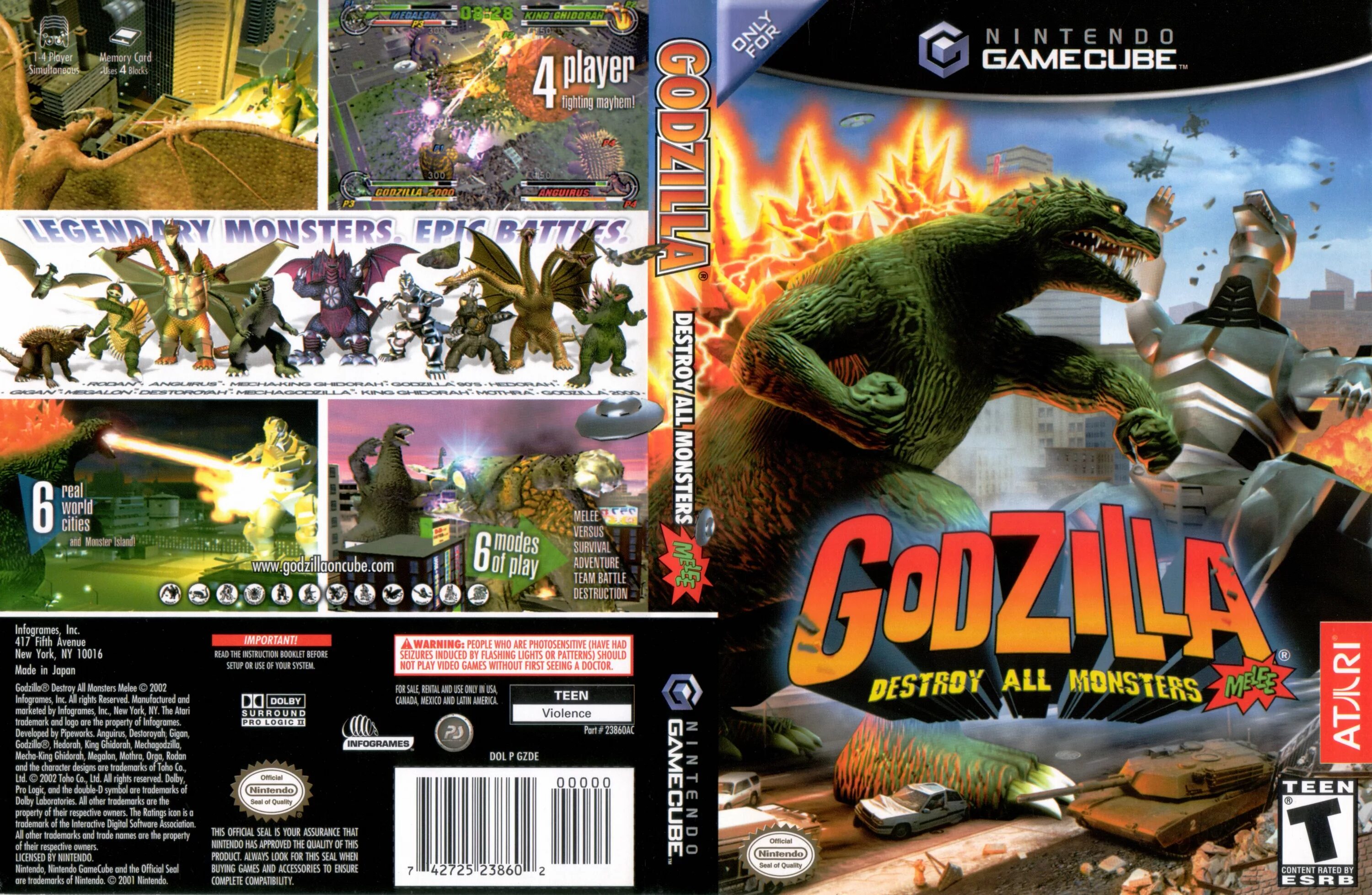 Content warning all monsters. Godzilla destroy all Monsters Melee. Destroy all Monsters Melee игра. GAMECUBE Godzilla: destroy all Monsters Melee. Игры про Годзиллу на Нинтендо.