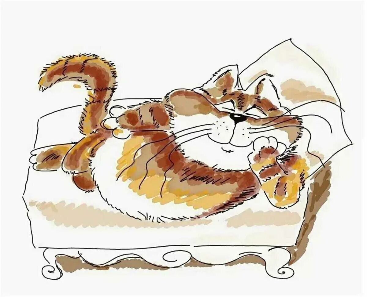 Выгляд шь кот мурлыч т. Кот рисунок. ленивый кот. сытый ленивый кот. хитрый кот рисунок.